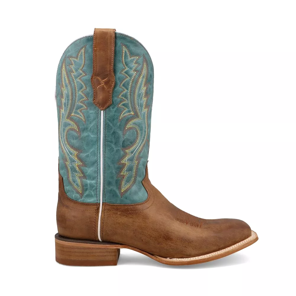 'Twisted X' Men's 12 Rancher Western Square Toe - Cashew / Blue Grass