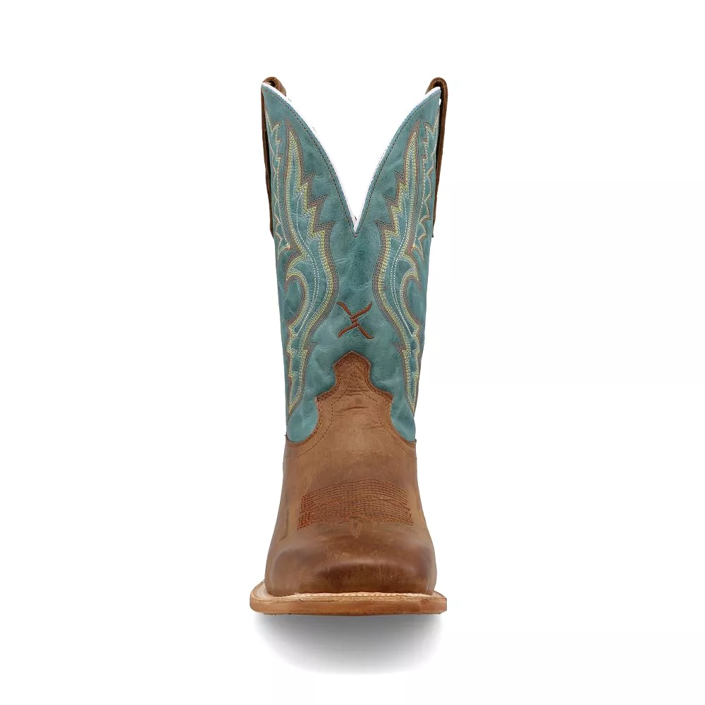 'Twisted X' Men's 12 Rancher Western Square Toe - Cashew / Blue Grass