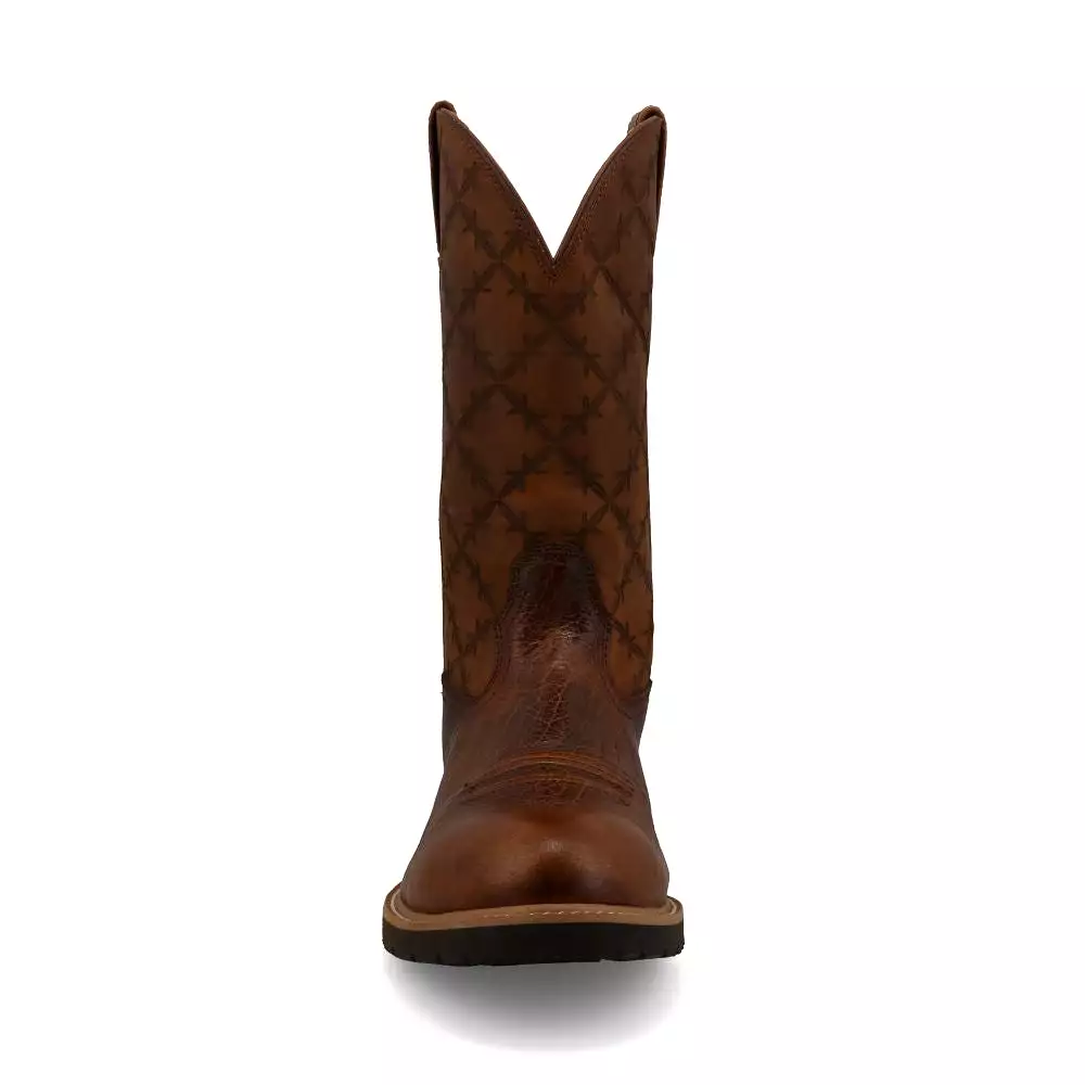 'Twisted X' Men's 12 Tech X Cellstretch Western Round Toe - Brown / Squash