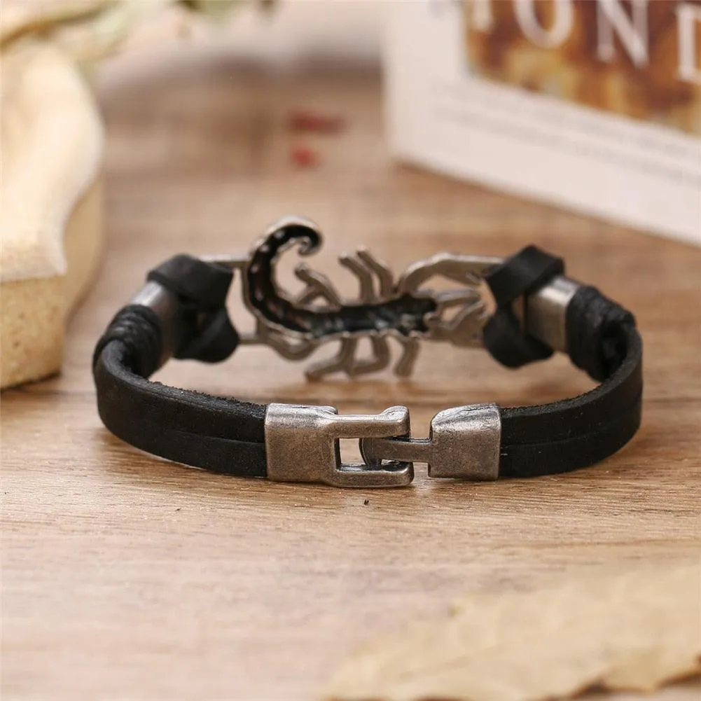 Weave Leather Scorpion Bracelet