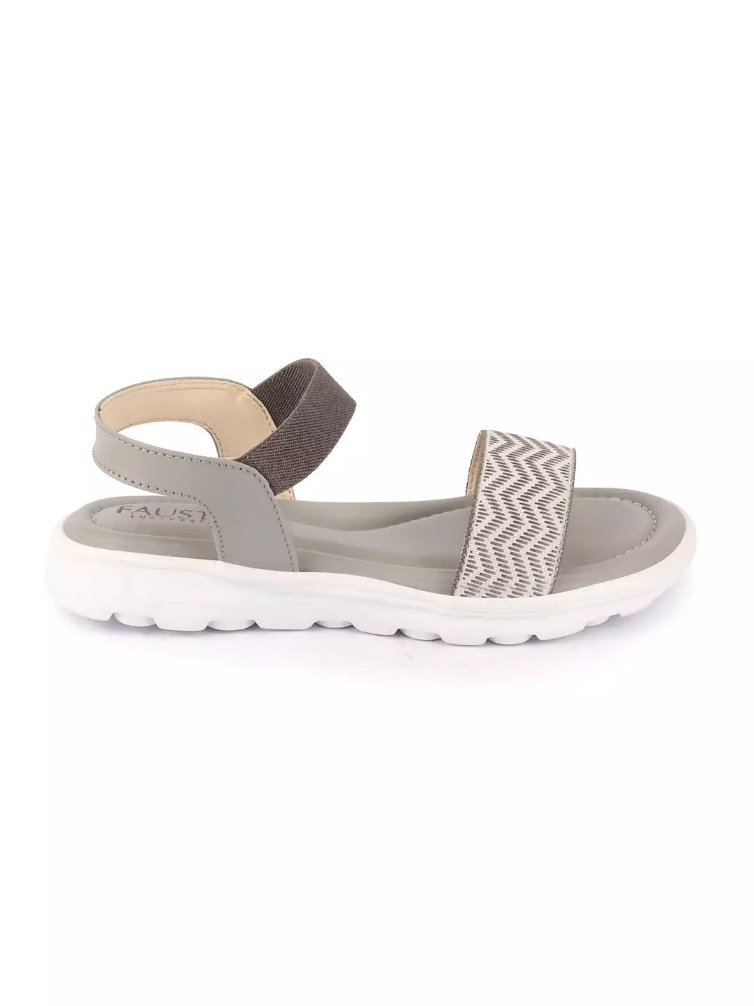 Women Grey Open Toe Fashion Stylish Day Long Comfort Slip On Wedges Sandals