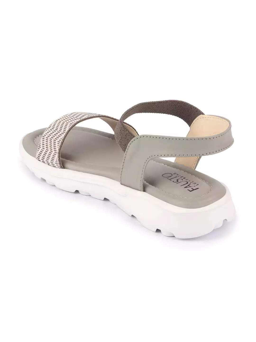 Women Grey Open Toe Fashion Stylish Day Long Comfort Slip On Wedges Sandals