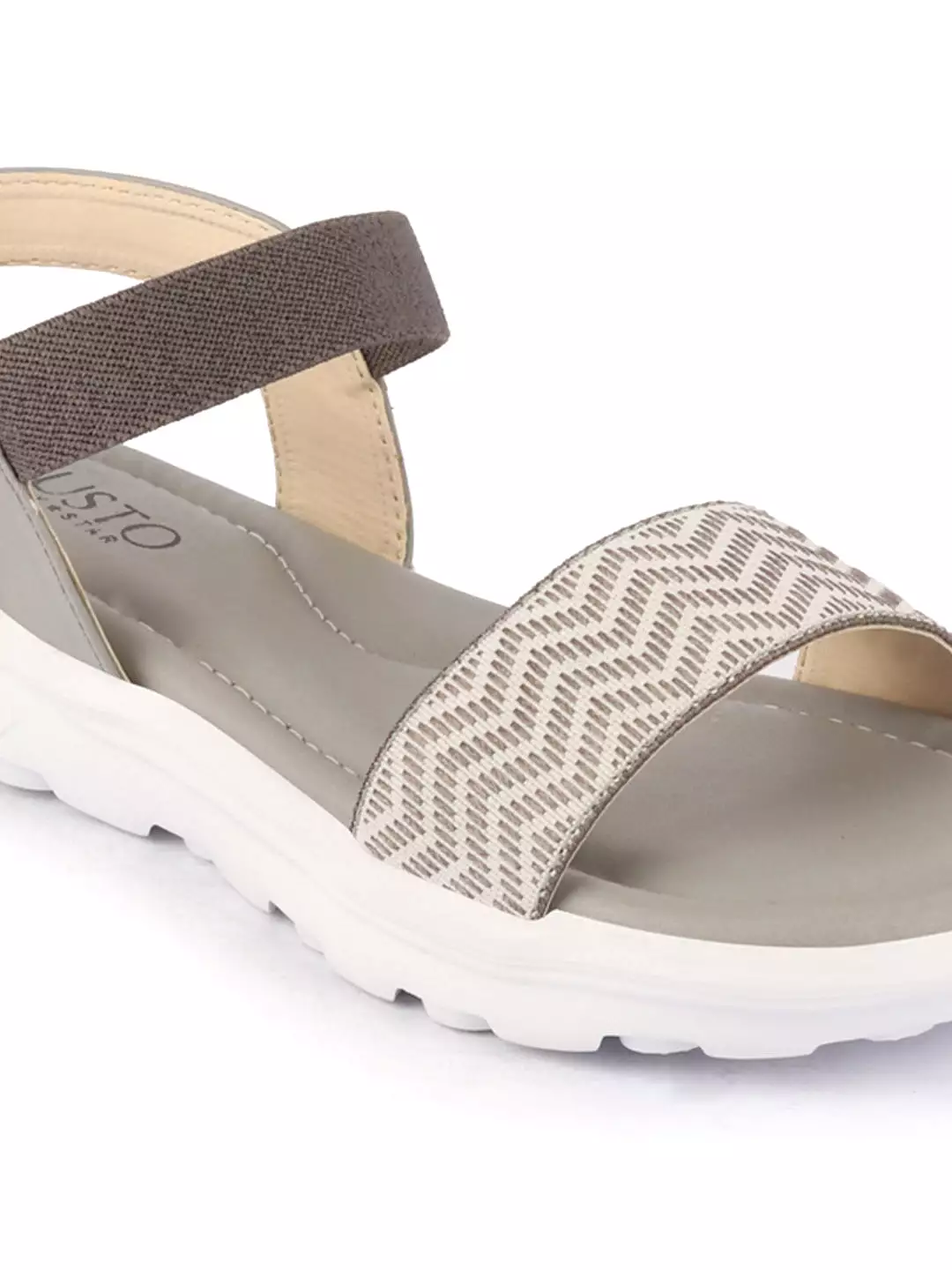 Women Grey Open Toe Fashion Stylish Day Long Comfort Slip On Wedges Sandals