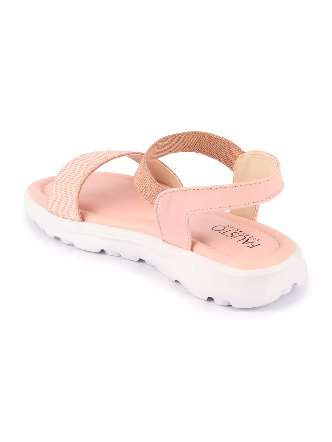 Women Pink Open Toe Fashion Stylish Day Long Comfort Slip On Wedges Sandals