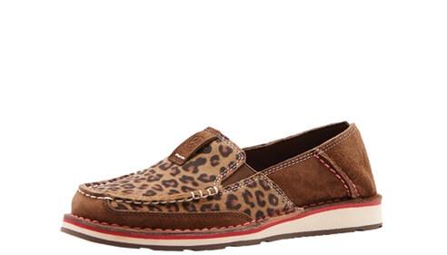 Women's Ariat Cruiser Shoes Dark Earth and Cheetah