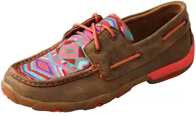 Women's Twisted X Coral Aztec Casual Driving Moc Low Lace Up